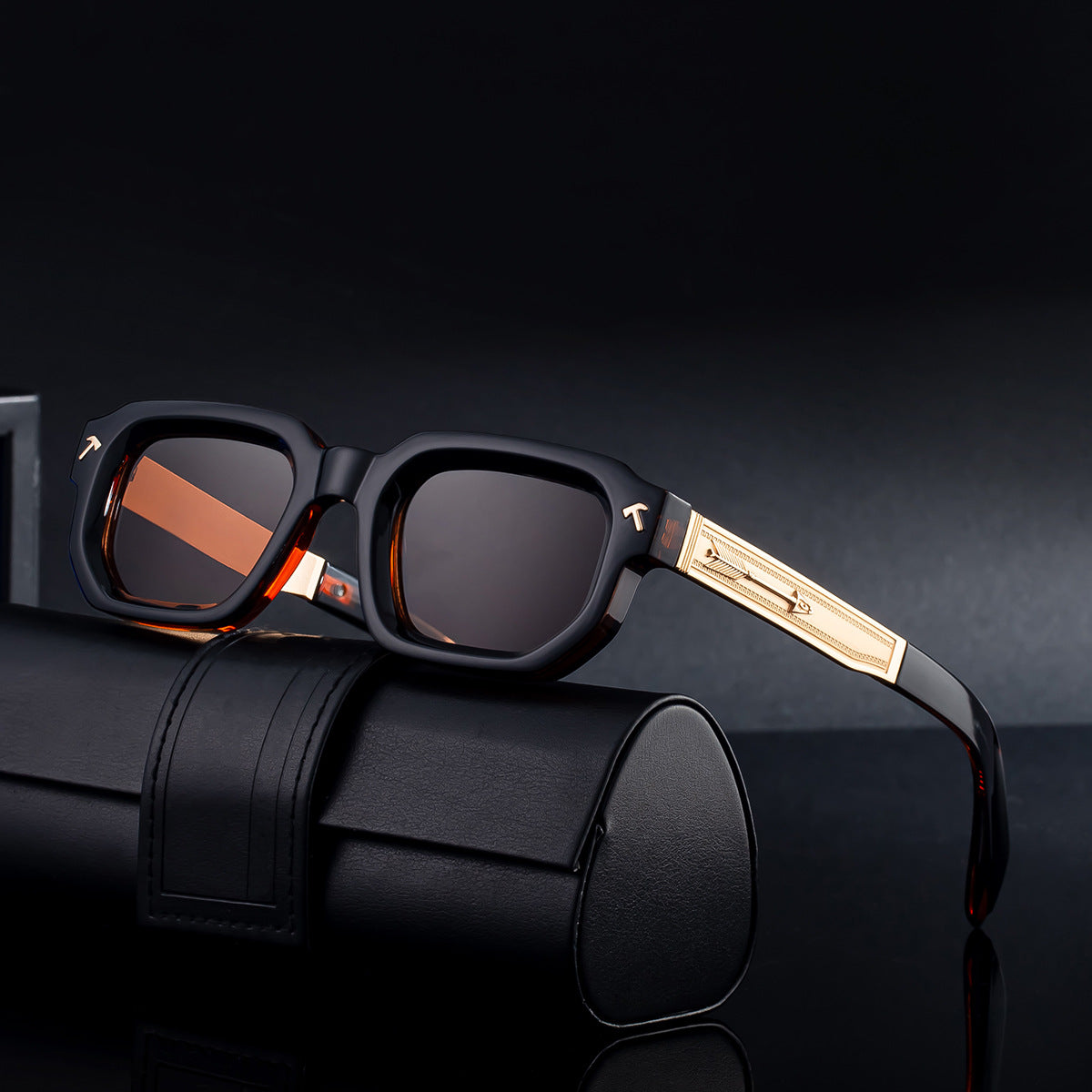 Lunettes de soleil européennes et américaines Fashion Square Frame