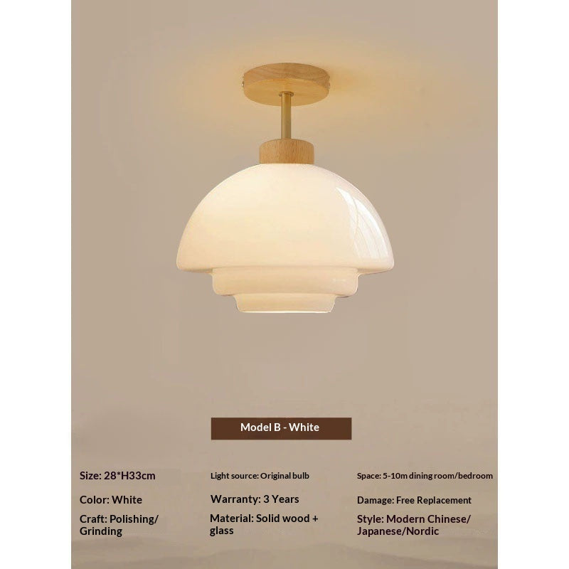 Nordic Modern Cream-toned Mid-century Minimalist Plafond Lumière