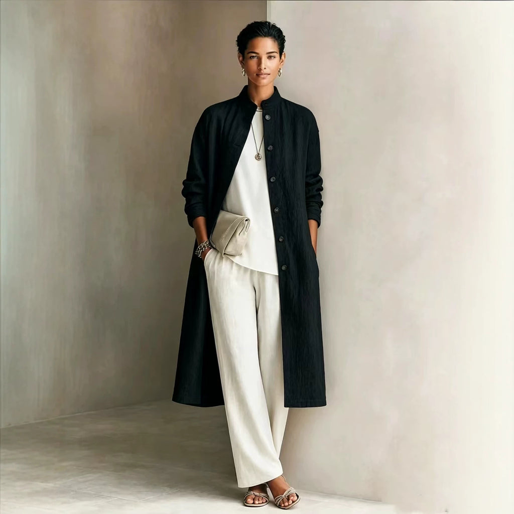 Manteau d'automne de mode en couleur unie