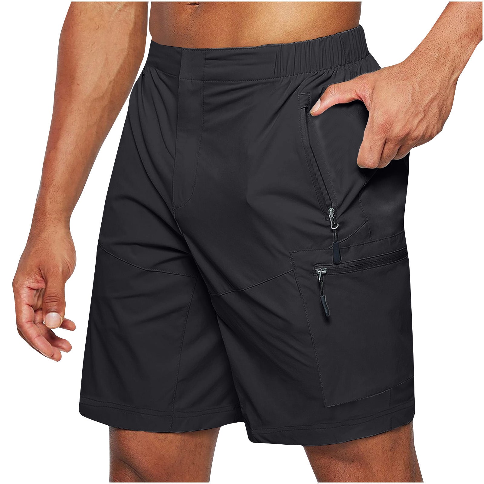 Shorts de fret pour hommes Shorts à fermeture éclair de grande taille Pantalon de poche multi-flap Téléphone mobile Chaussures pour hommes