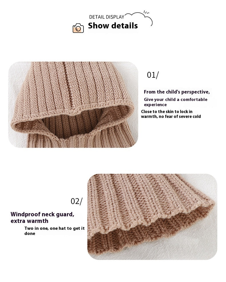 Chapeau bébé et bébé écharpe tout-en-un tenue chaude Casquette