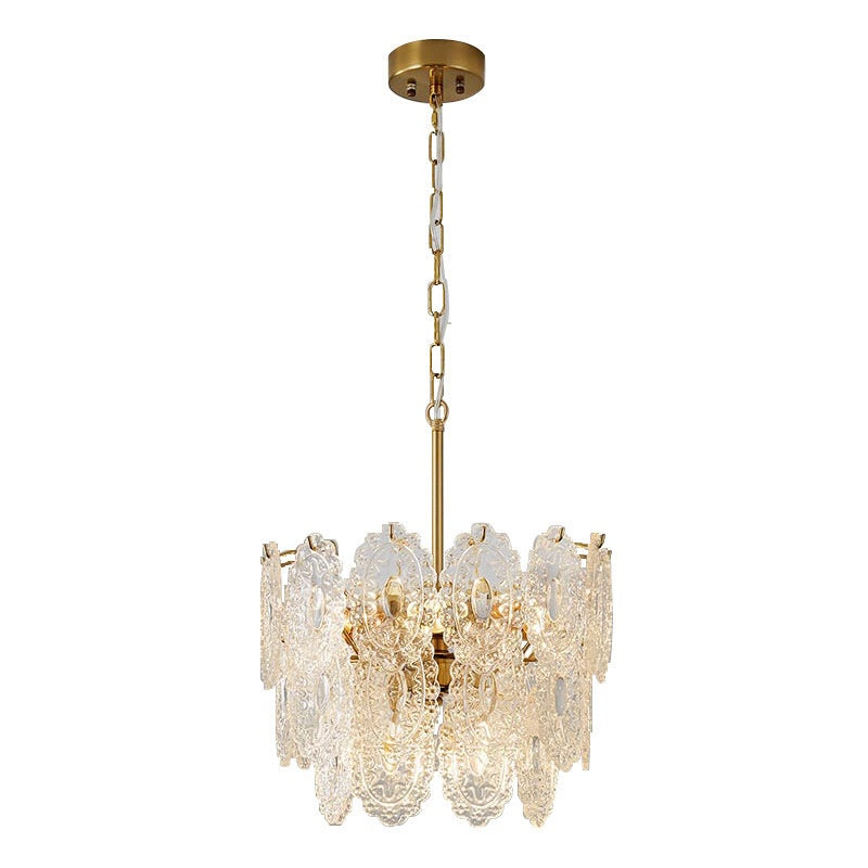 Luxury Lusury Glass Chandelier Metal and Glass Flush-mount Pendentif luminaire