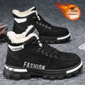 Chaussures de coton chaudes et épaisses doublées de polaire pour hommes
