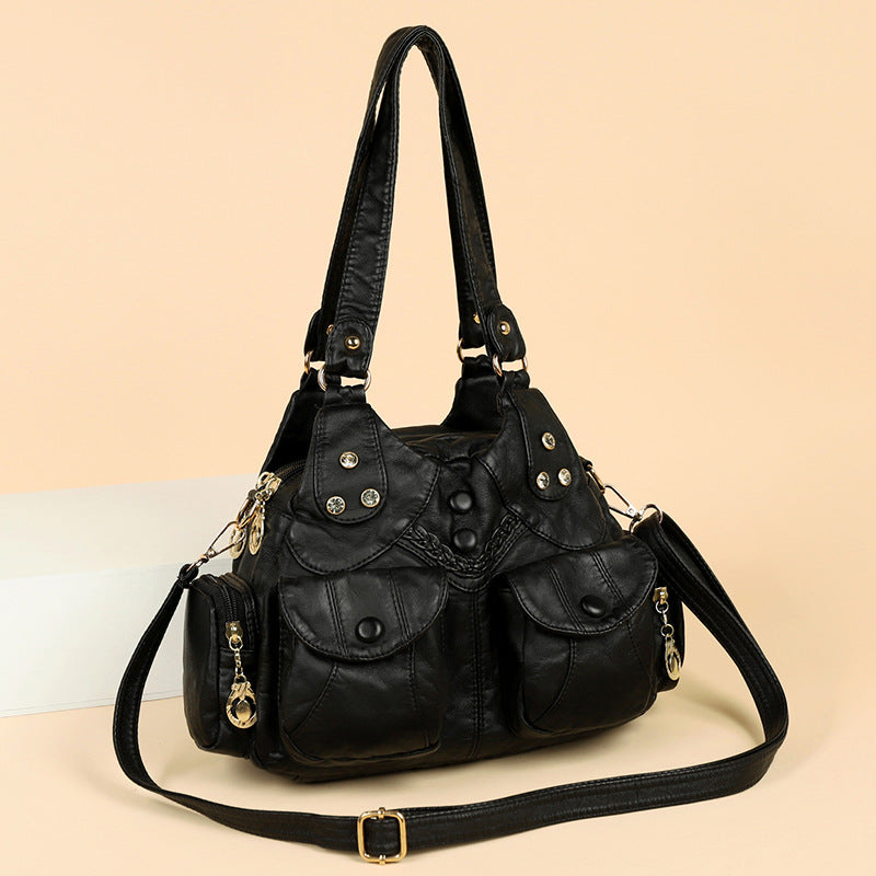Sac à sous-bras pour femmes en cuir doux