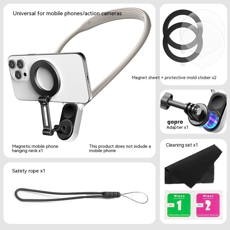 Cou suspendu Téléphone mobile Caméra de sport Support magnétique