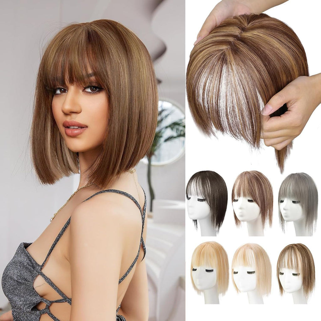 Wig Women's Natural Lightweight Breathable Cover Cheveux Gris Invisibles