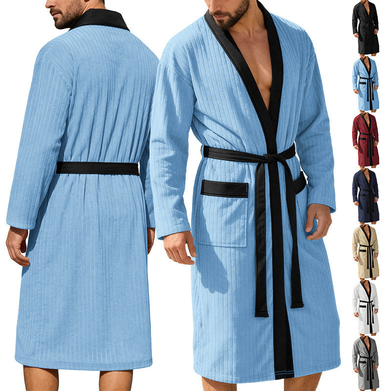 Ceinture longue Jacquard pour homme souple à couleur solide