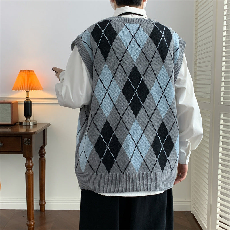 Pull-over Vest Vest Sweater à col V pour homme