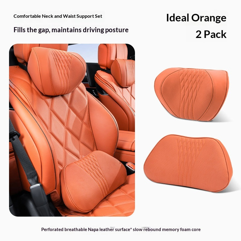 Summer Respirant Memory Foam Car Headset & Lombar Support