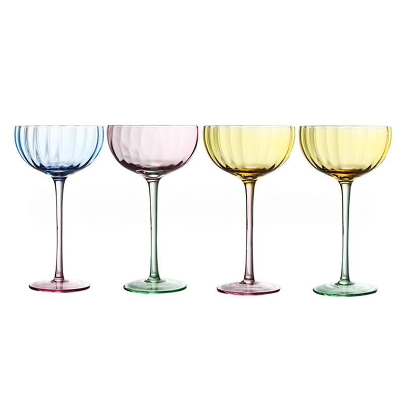 Couleur-bloc verre de vin à rayures verticales