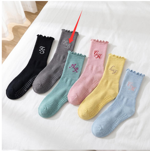 Chaussettes de yoga brodées pour enfants