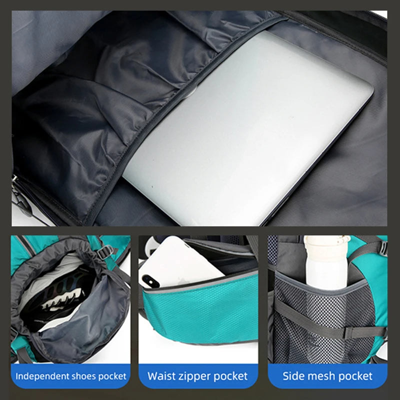50L Sac à dos de pêche Grande capacité Sacs de camping Sports de plein air Randonnée Trekking Escalade Tr