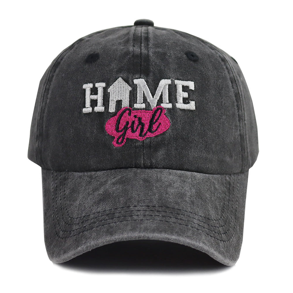 Vieille casquette de baseball noir lavé pour les femmes