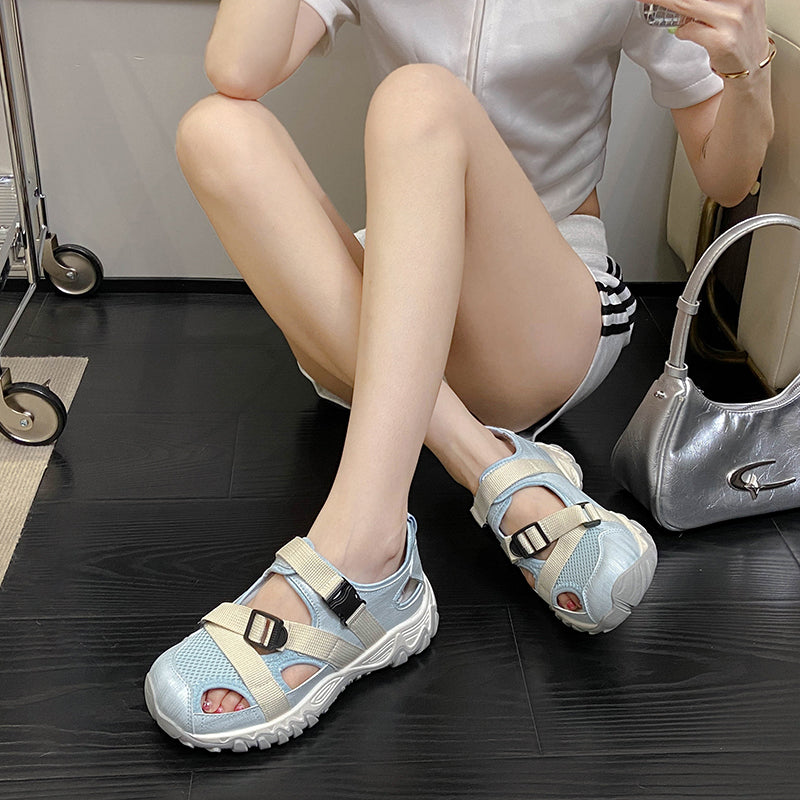 Femmes Respirant Mesh Sport Platform Sandales Matching Casual Daily