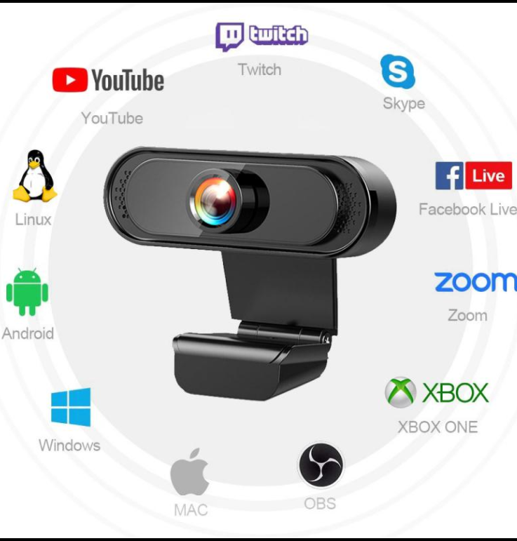 1080P2K HD Conférence Vidéo Classe réseau Ordinateur USB Webcam sans lecteur