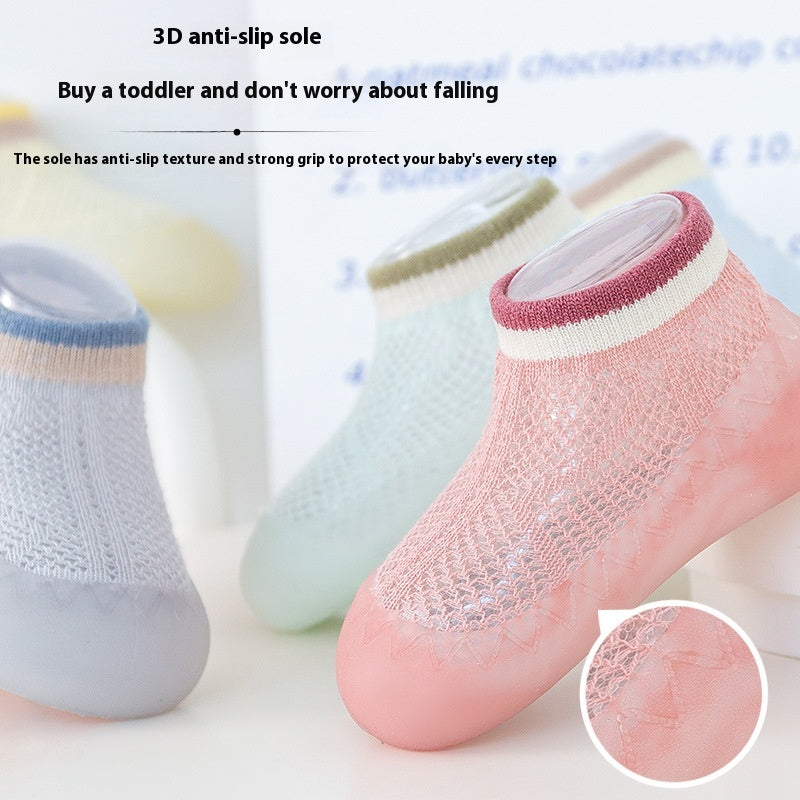 Enfants Mesh Anti-mosquito Chaussettes Chaussures Bébé Summer Bébé Chaussettes de chambre antidérapantes