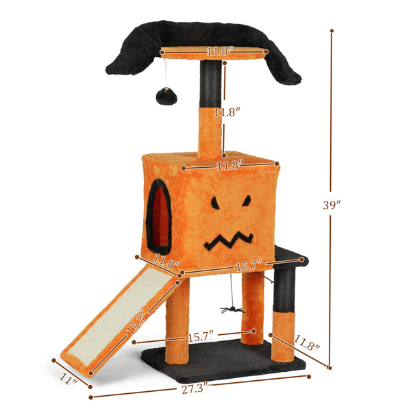 Arbre de chat d'Halloween de 39.4 pouces