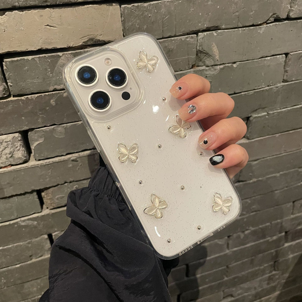 Stéréo Glue Glitter Butterfly Phone Case