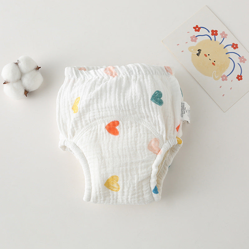 Pantalon d'entrainement en Urine pour bébé en coton Gauze Pantoufles pures à couches