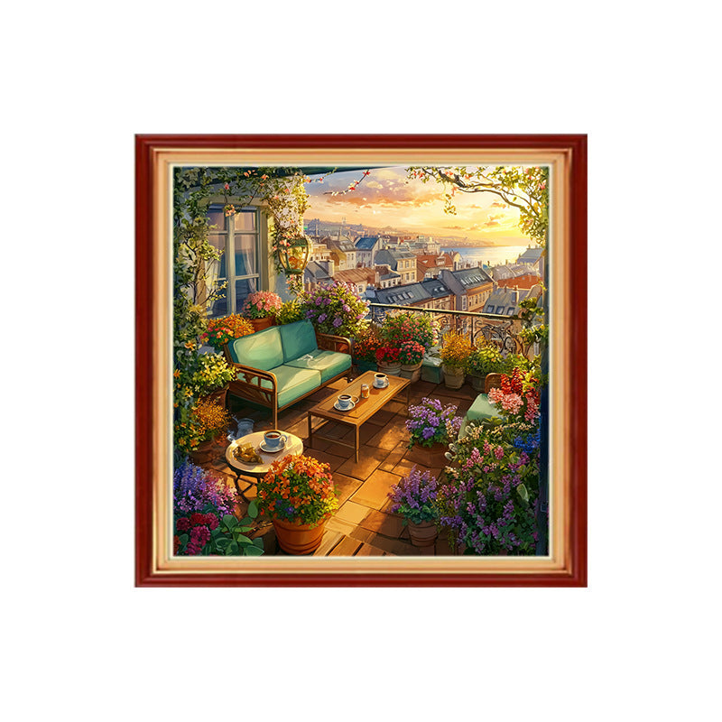 Arrivée DIY Cross-stitch Pleine broderie Paysage cartoon