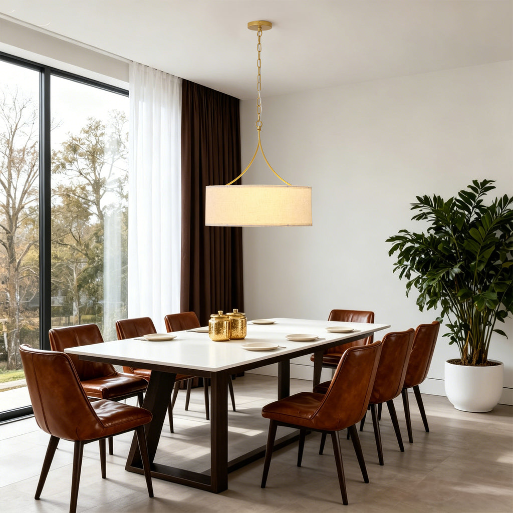 3-Light Fabric Modern Pendant Light