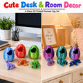 6PCS Dinosaures articulés imprimés 3D avec 6 oeufs de dinosaure ouverts Couleurs assorties