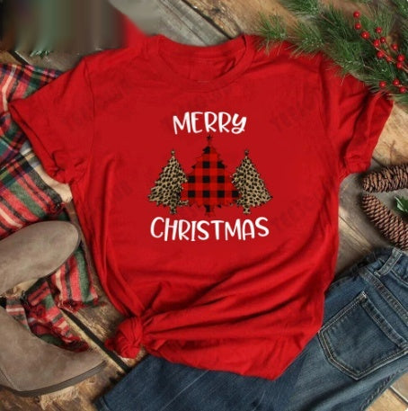 Joyeux T-shirt casual féminin de Noël