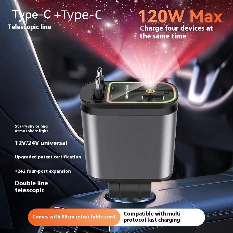 Chargeur de voiture Starry Sky 4 en 1 120W