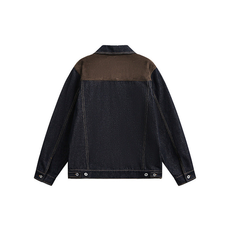 Veste en Denim avec un collier de lapel