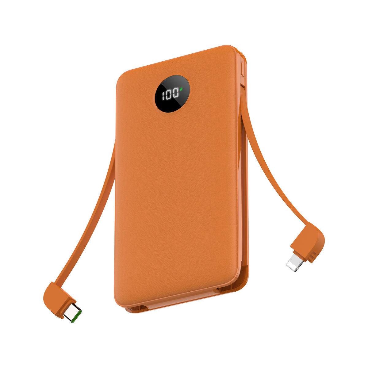 The digital display comes with a fast-charging two-wire power bank