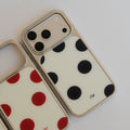 Boitier de téléphone magnétique en verre givré rétro-polka-point