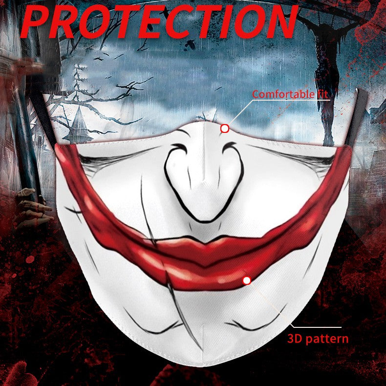 Impression numérique Masque double couche pour visage drôle d'Halloween