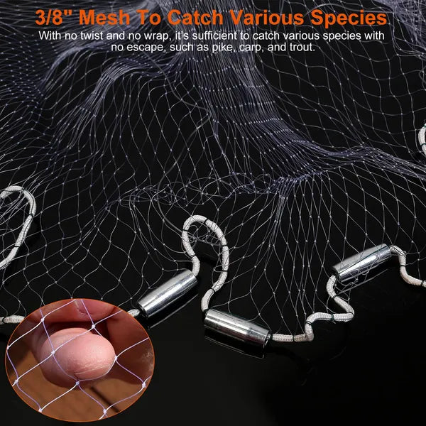 Pêche filet de filet de pêche piège facile lancer lourd duty main Cast net avec chaîne Sinker fond Sp