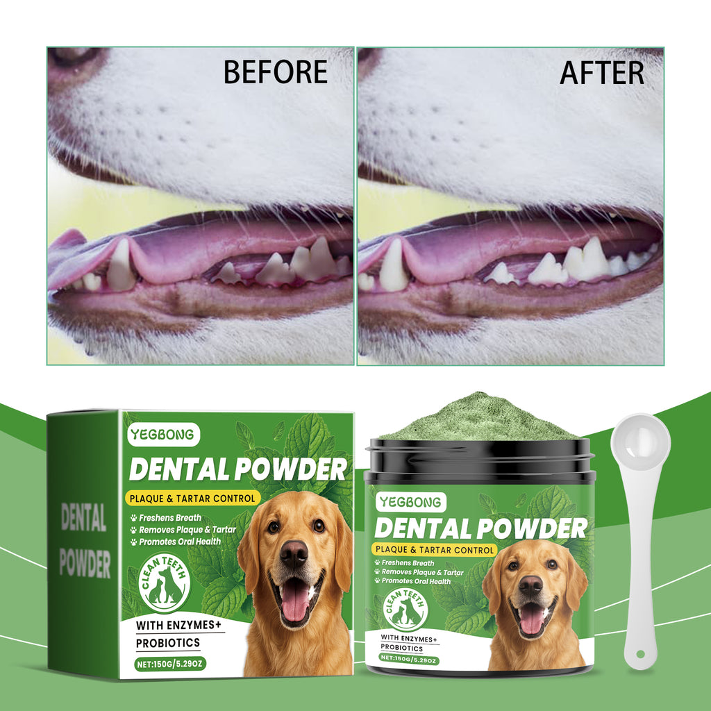 Poudre de nettoyage de dents de chien