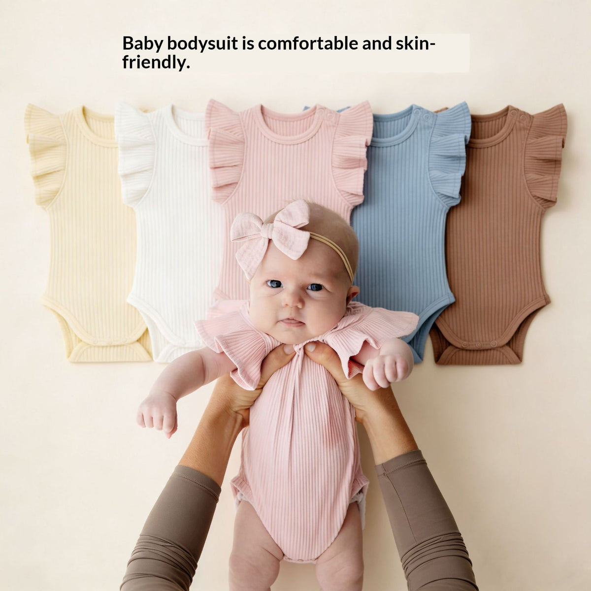 Bébé Romper tricoté à côtes