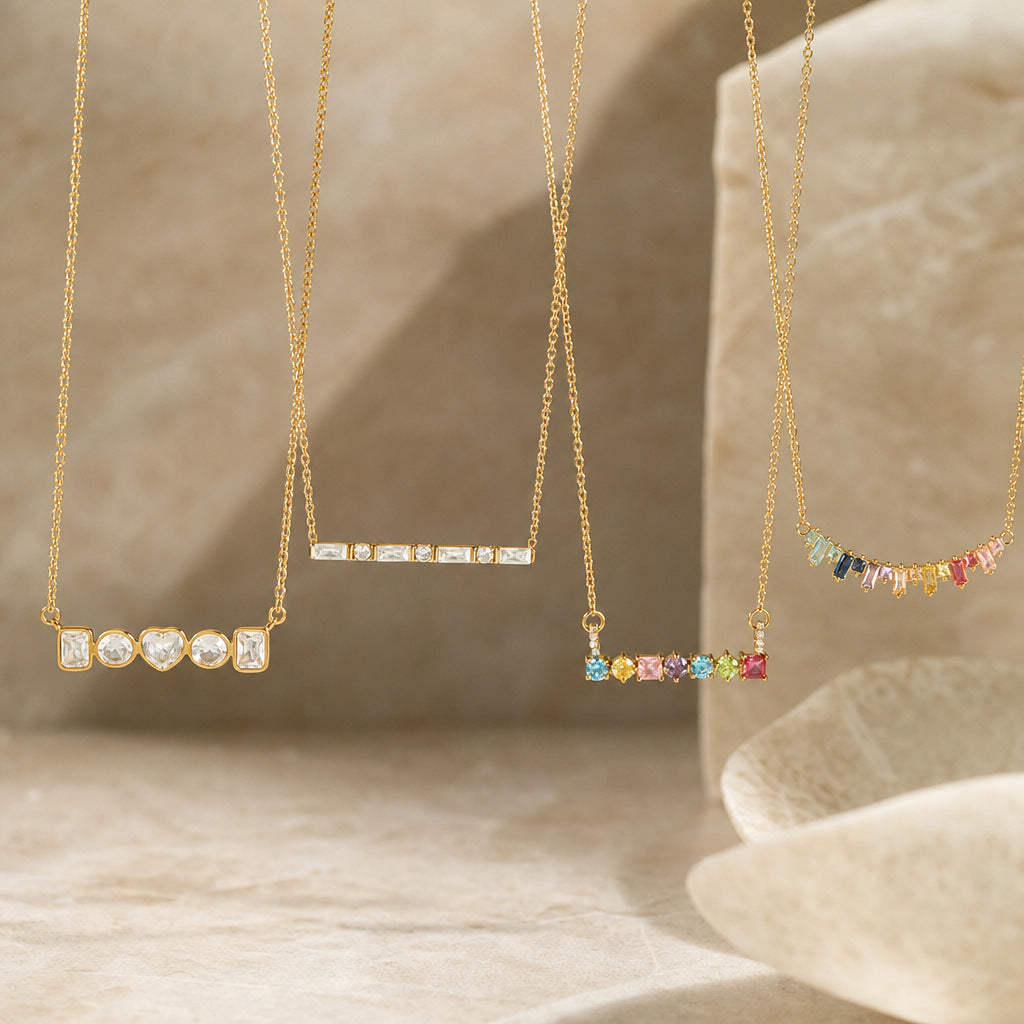 Zircon Collier en acier titane Et résistant à la Fade