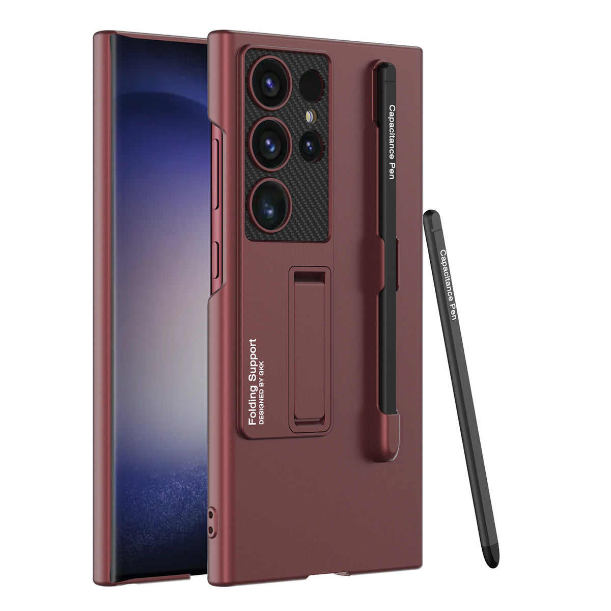 Stylo cas de téléphone à fente Matte Solid Couleur de protection dur Shell