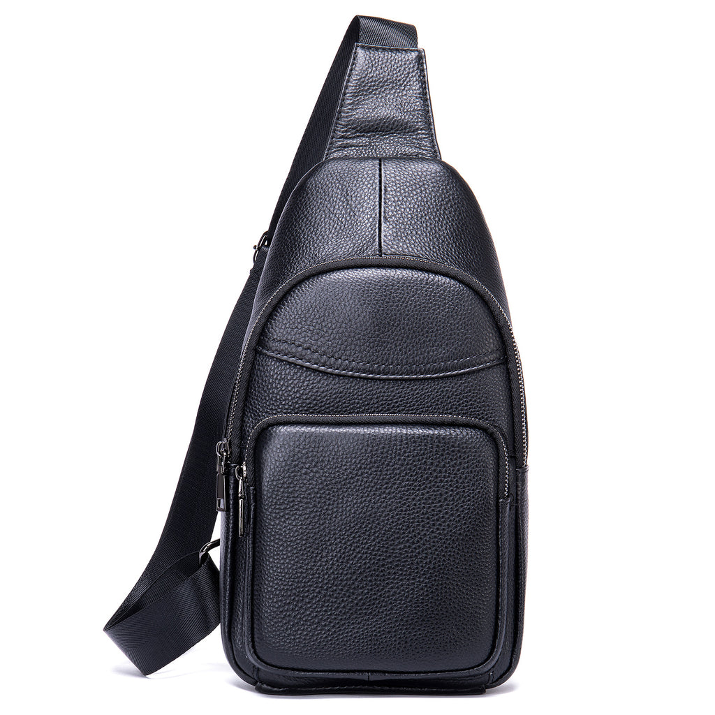 Sac de poitrine en cuir véritable pour homme