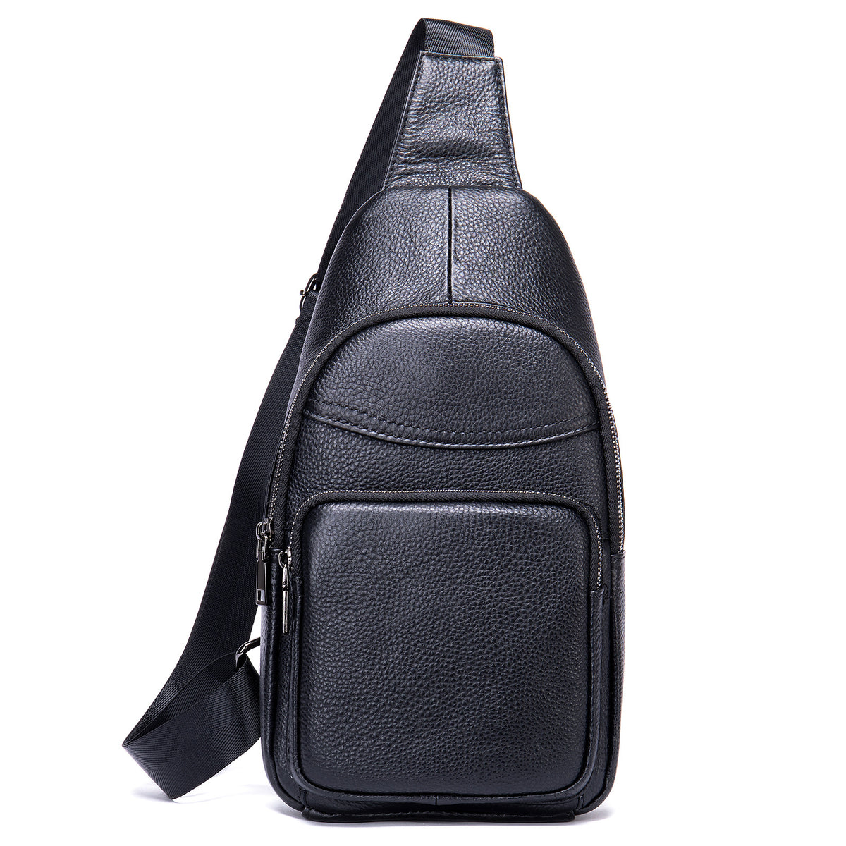 Sac de poitrine en cuir véritable pour homme