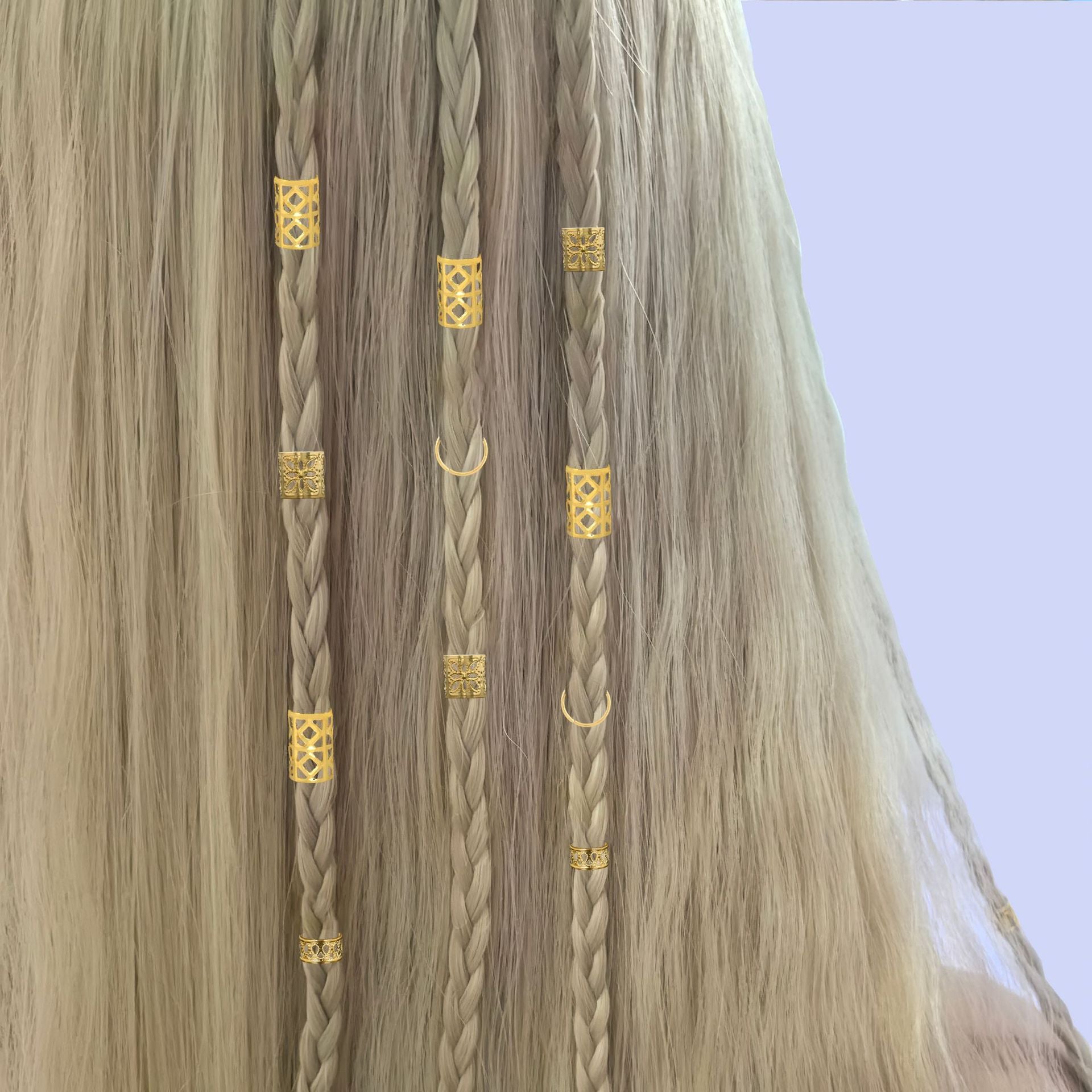 80 Anneaux de cheveux en métal Bricolage boucles en cuir sale