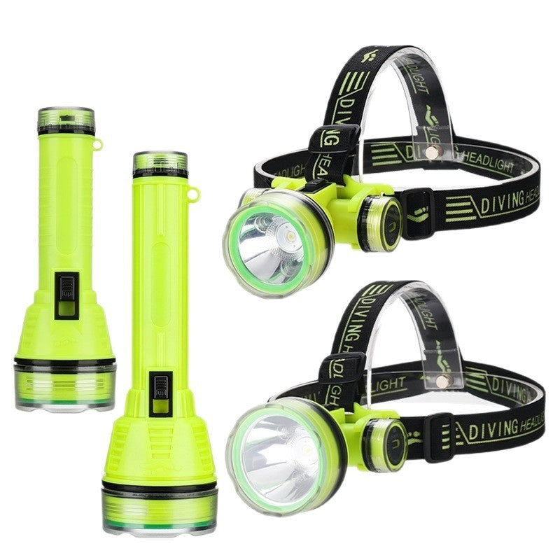 Plongée Forte Lumière Fixe Focus Tête-montée Long Batterie Plongée Tête Lumière de pêche