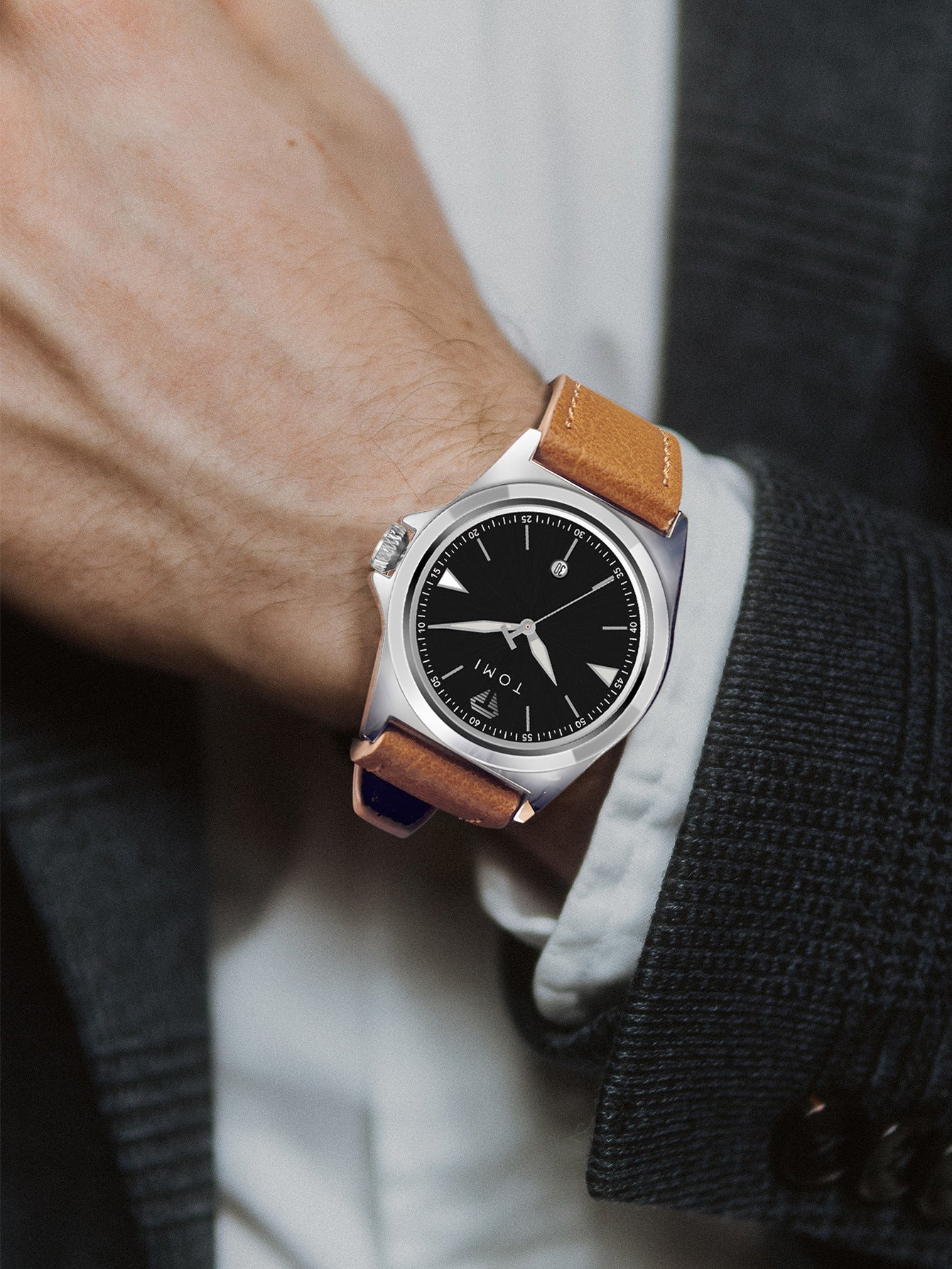 Imperméable bracelet en cuir à la mode Quartz Montre pour les étudiants