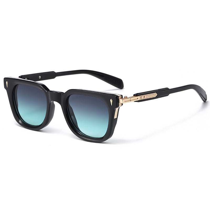 Lunettes de soleil en métal punk à cadre carré à la mode européenne et américaine pour hommes