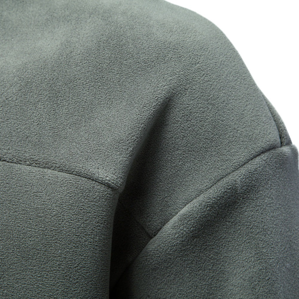 Oulizhong Mock-neck Epaule goutte Hommes Loungewear Hoodie