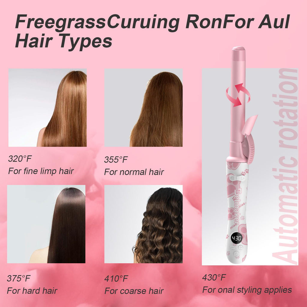 Iridescent Rotating Curling Iron Ceramic Curling Iron Convient à tous les types de cheveux Parfait
