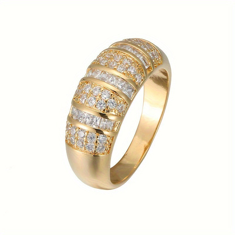 Anneau Zircon incrusté de cuivre pour femmes