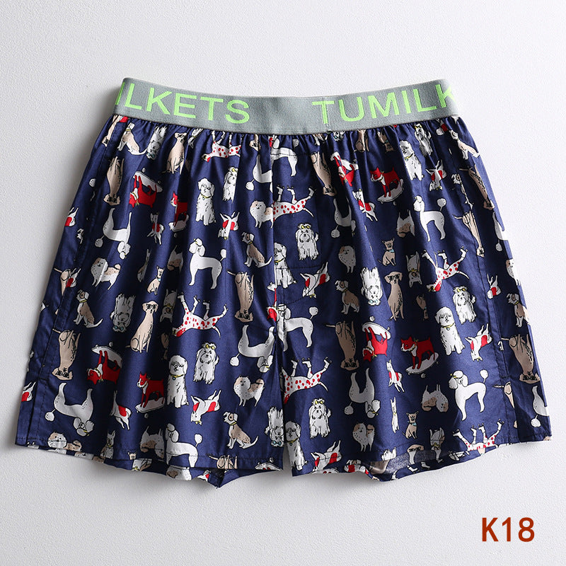 Short de boxeur imprimé homme Short de boxeur à la maison slips de boxeur en coton