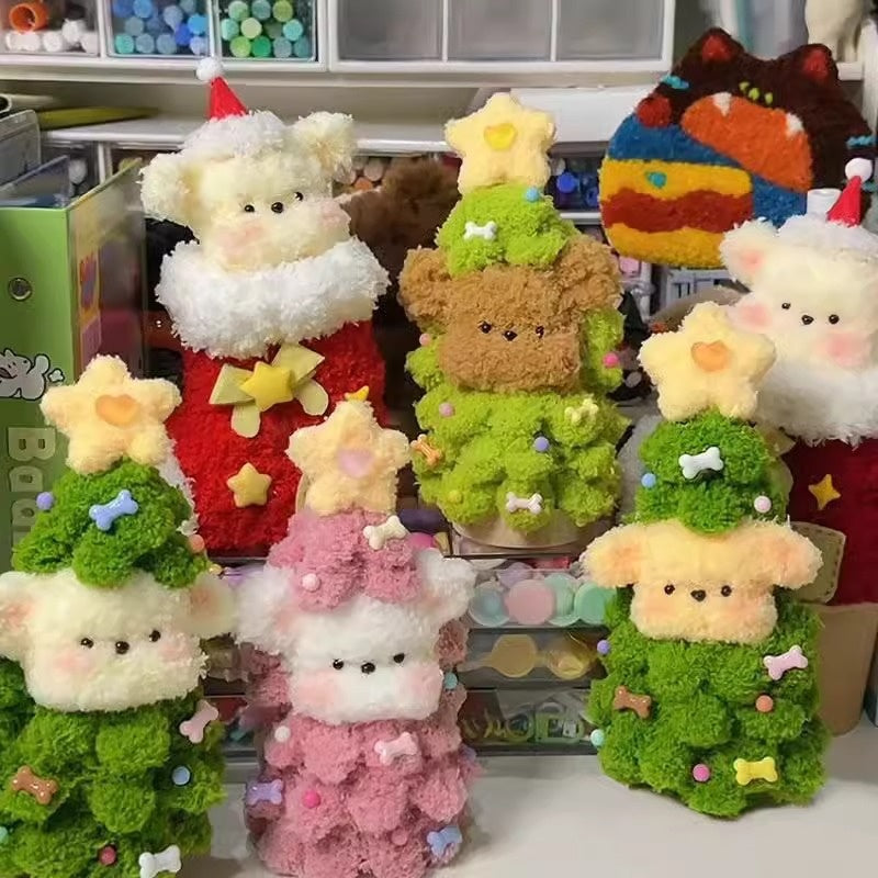 Arbre de Noël Fleece Corail Twisted Stick Puppy Cadeau Matériel diy