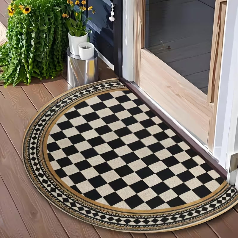 Tapis de sol en caoutchouc semi-circulaire et antisalissure