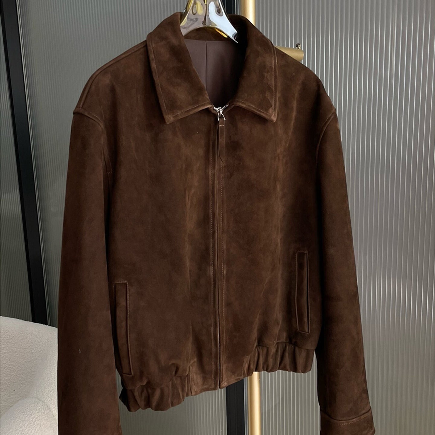 Veste de vélo à épaule large Lapel Vintage